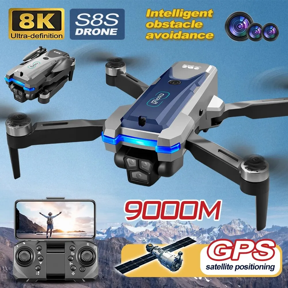 S8S GPS Drone 5G Wifi 8K HD Du - Drone Camera Hd 评论和价格